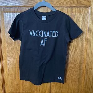 Spill the Beans Vaccinated AF Kids Shirt Size 4T Black White Simple Graphic